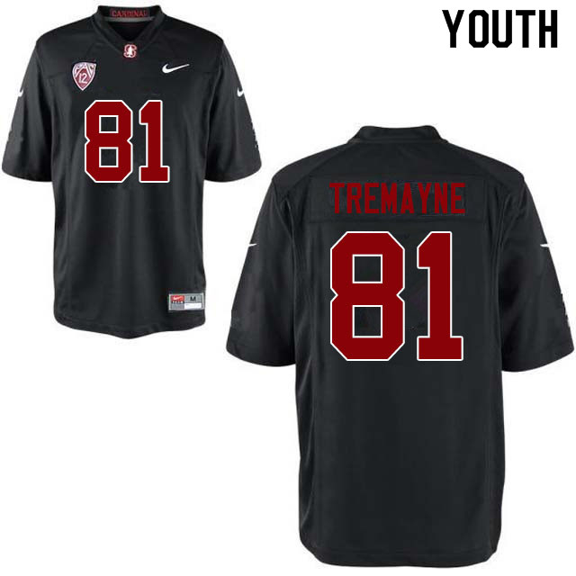 Youth #81 Brycen Tremayne Stanford Cardinal College Football Jerseys Sale-Black - Click Image to Close